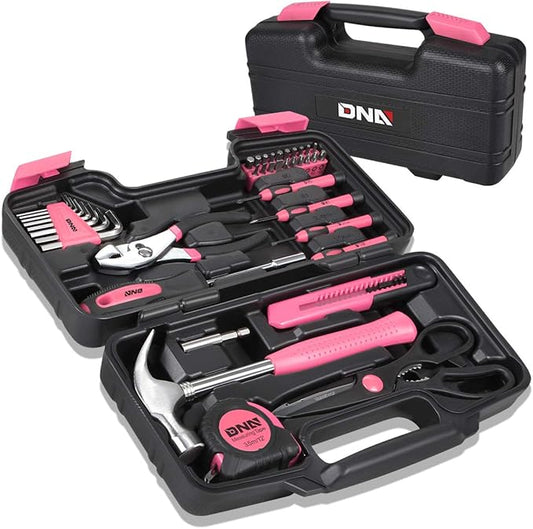 DNA MOTORING 39-Piece Household Tool Set General Repair Small Hand Tool Kit Storage Case for Home Garage Office College Dormitory Use