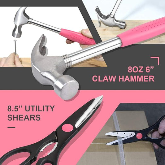 DNA MOTORING 39-Piece Household Tool Set General Repair Small Hand Tool Kit Storage Case for Home Garage Office College Dormitory Use
