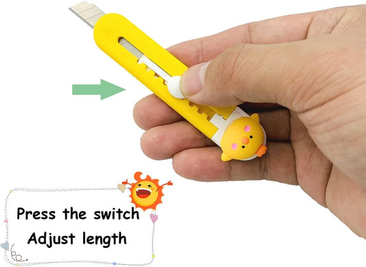 Cute Box Cutter, 4Pcs Retractable Mini Art Cutter