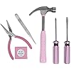 PinkTool Set,Includes – Hammer, Screwdriver Set, Pliers