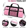 DOWELL Pink Tool Kit 140PCS for Women, Girls, Ladies, Household Tool Set with 14” Tool Bag