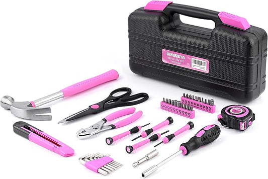 40-Piece Home Tool Kit with Easy Carrying Box, Small Basic Hand Tool Set Perfect for DIY Building
