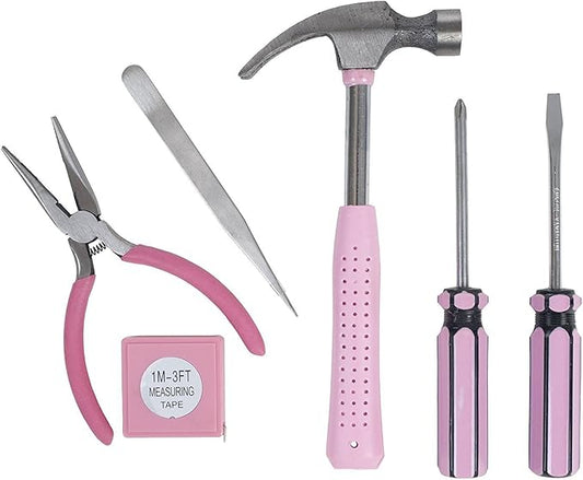 PinkTool Set,Includes – Hammer, Screwdriver Set, Pliers